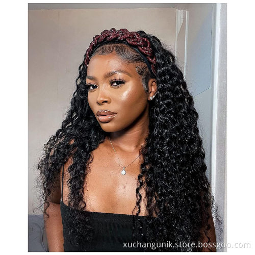 Wholesale Headband Wig Human Hair For Black Women,Cheap Headband Kinky Ponytail Human Hair Wig, Remy Human Hair Headband Wig